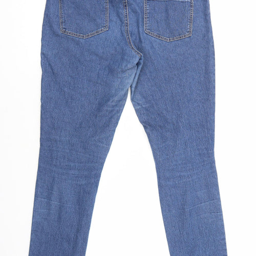 Dorothy Perkins Womens Blue Cotton Skinny Jeans Size 12 L30 in Regular Zip