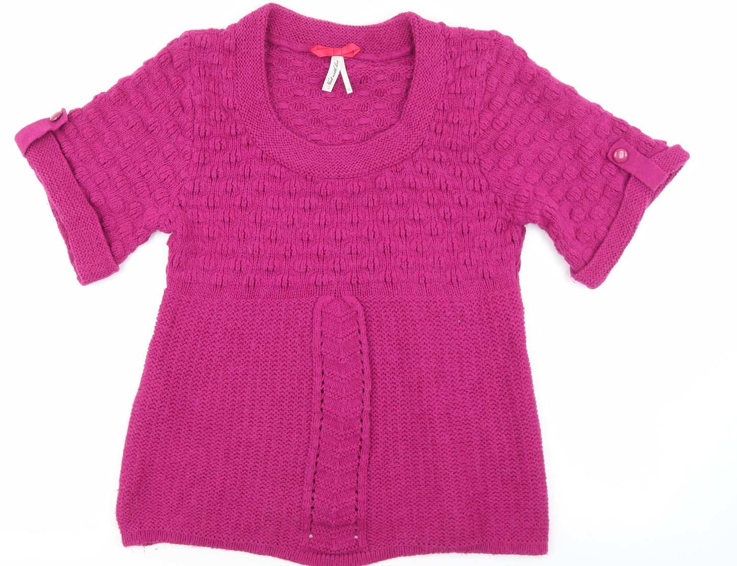 NEXT Womens Pink Scoop Neck Acrylic Pullover Jumper Size 12