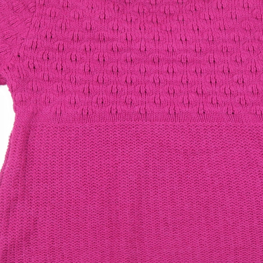 NEXT Womens Pink Scoop Neck Acrylic Pullover Jumper Size 12