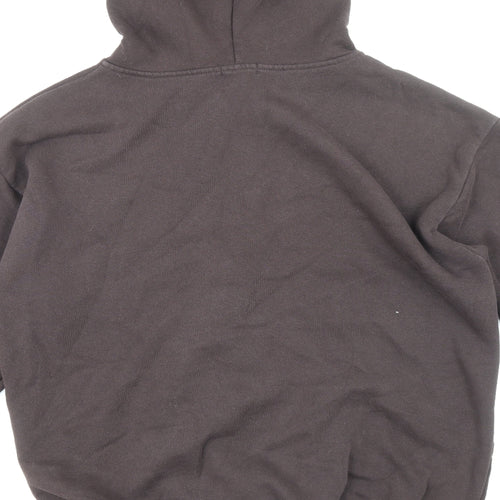 PRETTYLITTLETHING Womens Brown Cotton Full Zip Hoodie Size 6 Zip