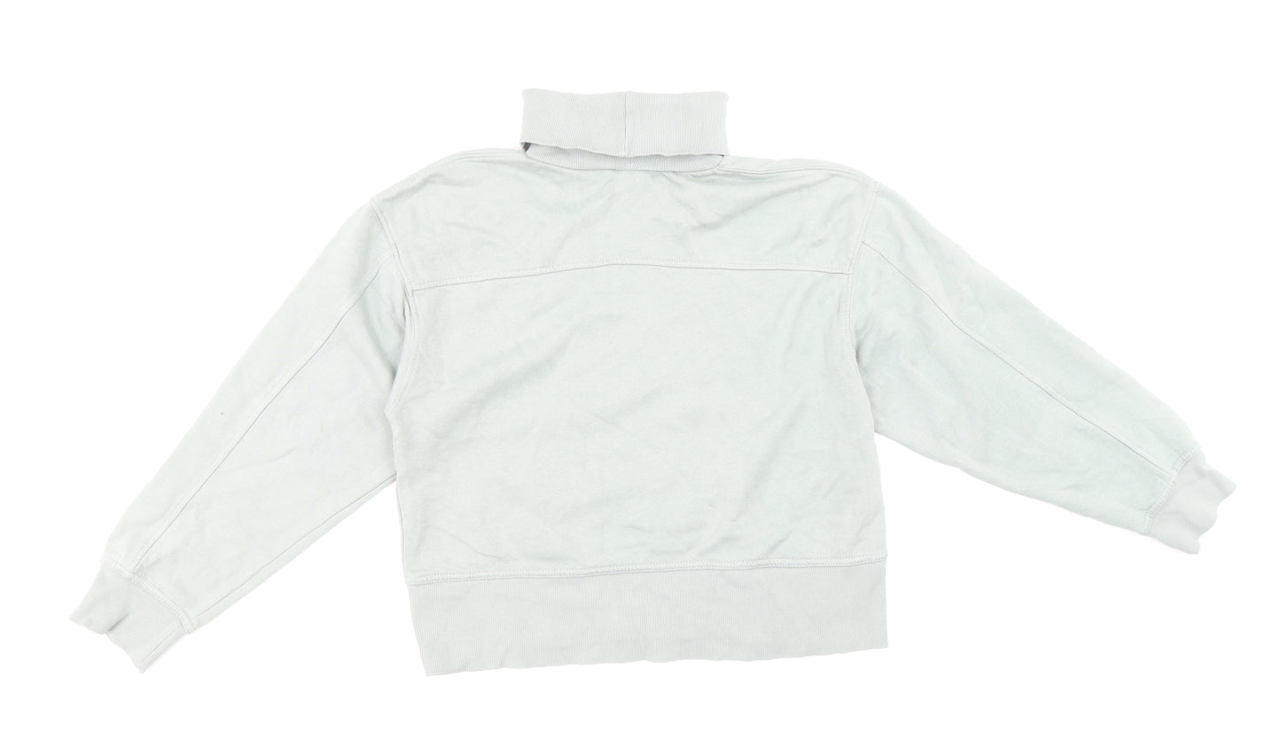 Zara Womens Green Cotton Pullover Sweatshirt Size S Pullover