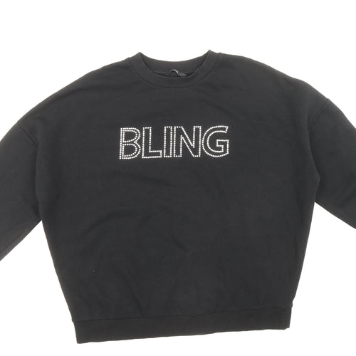 George Womens Black Cotton Pullover Sweatshirt Size L Pullover - Bling