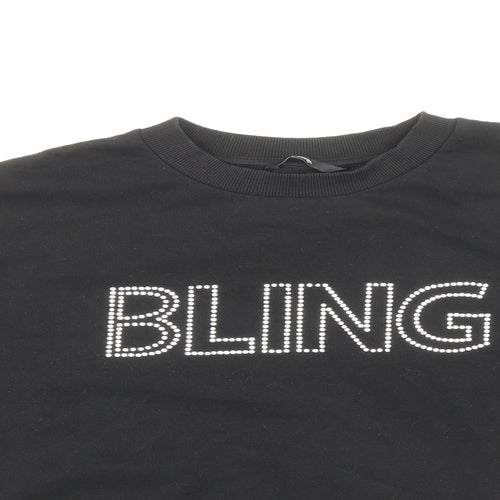 George Womens Black Cotton Pullover Sweatshirt Size L Pullover - Bling