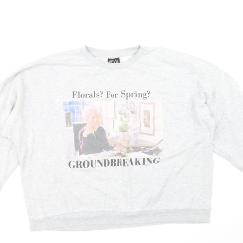 Difuzed Womens Grey Cotton Pullover Sweatshirt Size 22 Pullover