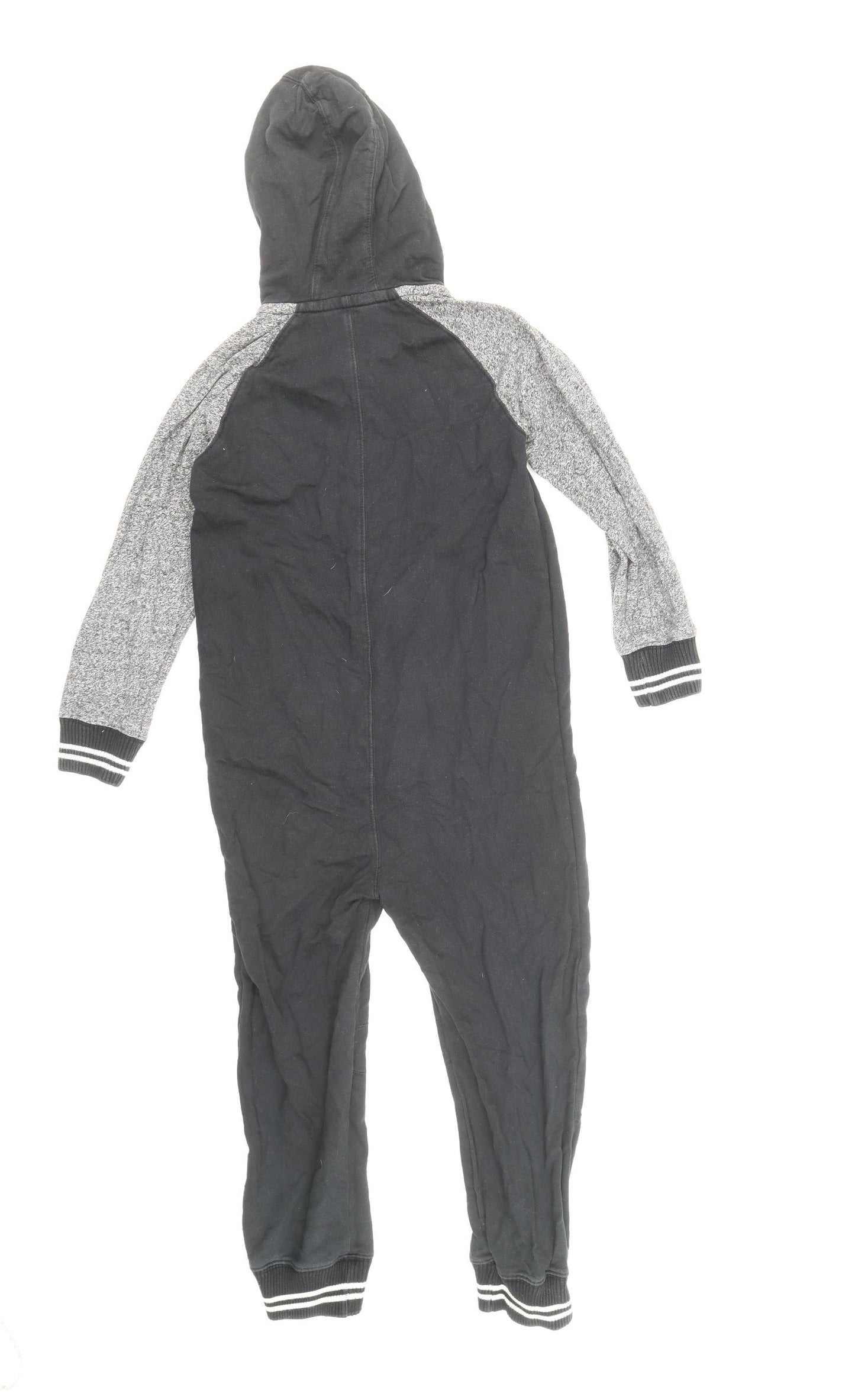Geroge Boys Black Colourblock Cotton Bodysuit Size 7-8 Years Zip