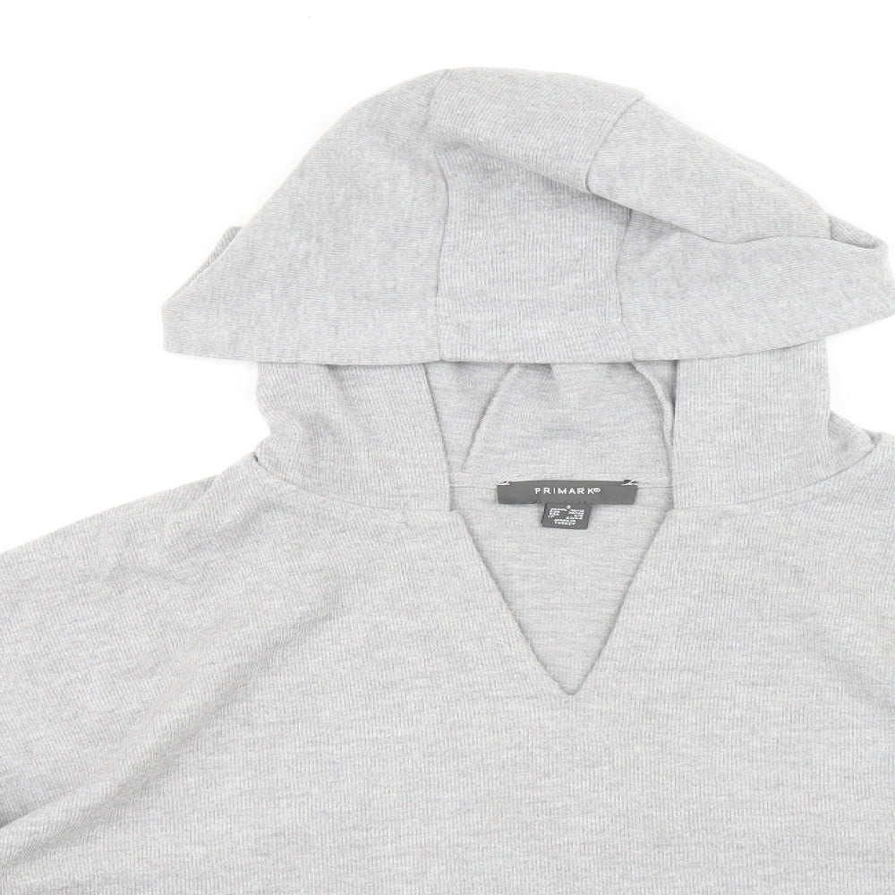 Primark Womens Grey Polyester Pullover Hoodie Size S Pullover