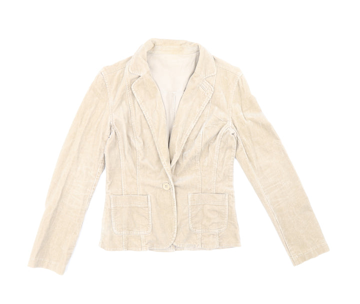 Dorothy Perkins Womens Beige Jacket Blazer Size 8 Button
