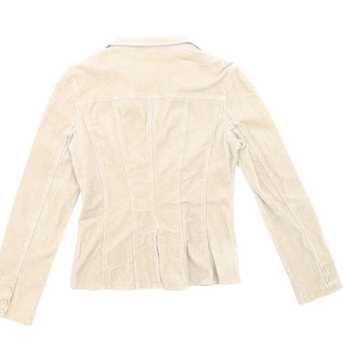 Dorothy Perkins Womens Beige Jacket Blazer Size 8 Button