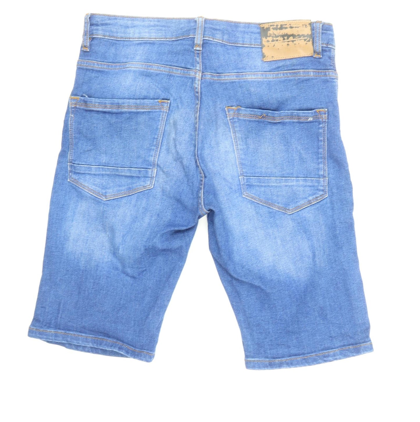 Denim & Co. Mens Blue Cotton Bermuda Shorts Size 30 in L11 in Regular Button