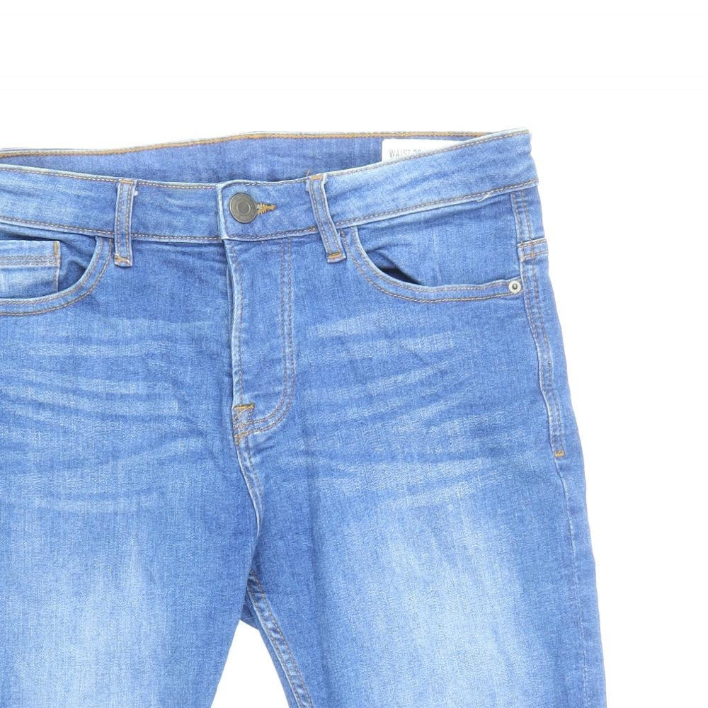 Denim & Co. Mens Blue Cotton Bermuda Shorts Size 30 in L11 in Regular Button