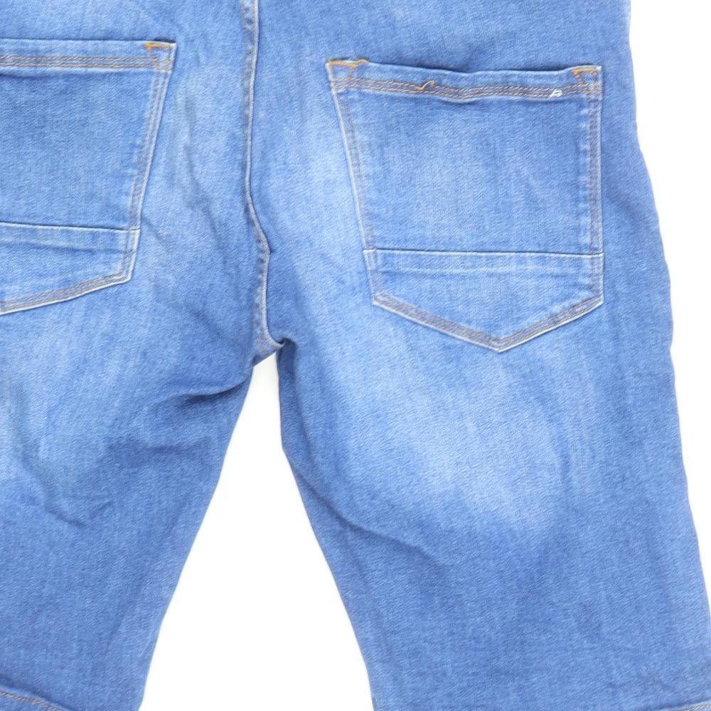 Denim & Co. Mens Blue Cotton Bermuda Shorts Size 30 in L11 in Regular Button