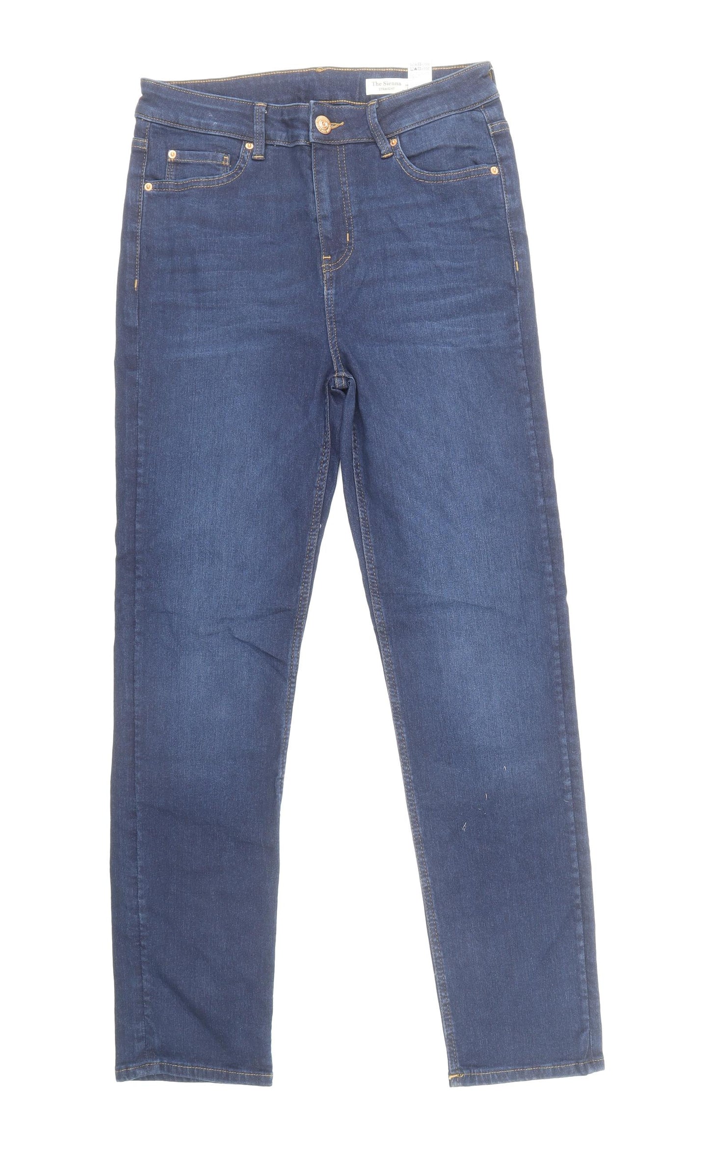 The Sienna Womens Blue Cotton Straight Jeans Size 12 L31 in Regular Zip