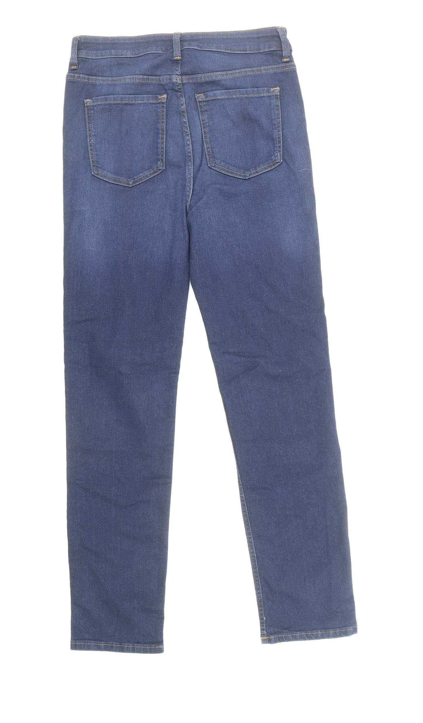 The Sienna Womens Blue Cotton Straight Jeans Size 12 L31 in Regular Zip