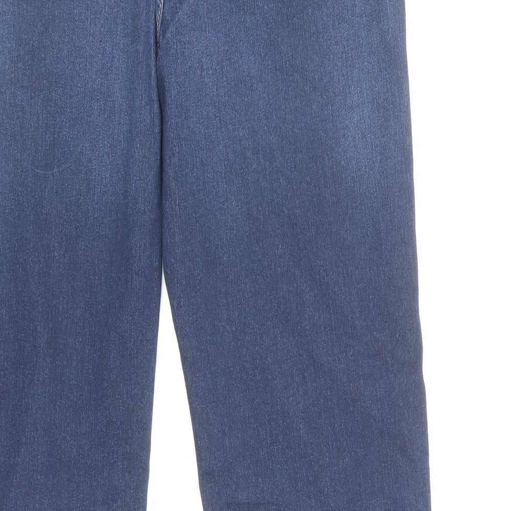 The Sienna Womens Blue Cotton Straight Jeans Size 12 L31 in Regular Zip