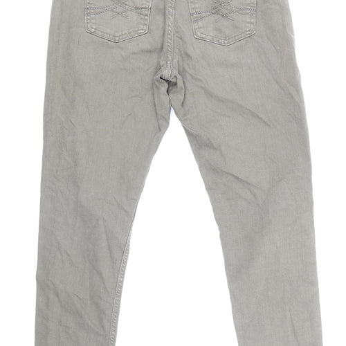 Marks & Spencer Womens Grey Cotton Skinny Jeans Size 10 L28.5 in Regular Zip