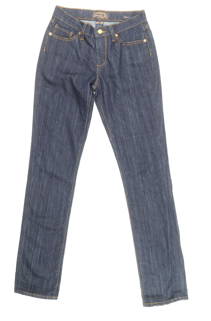 Seven Womens Blue Cotton Skinny Jeans Size 27 in L34 in Slim Zip