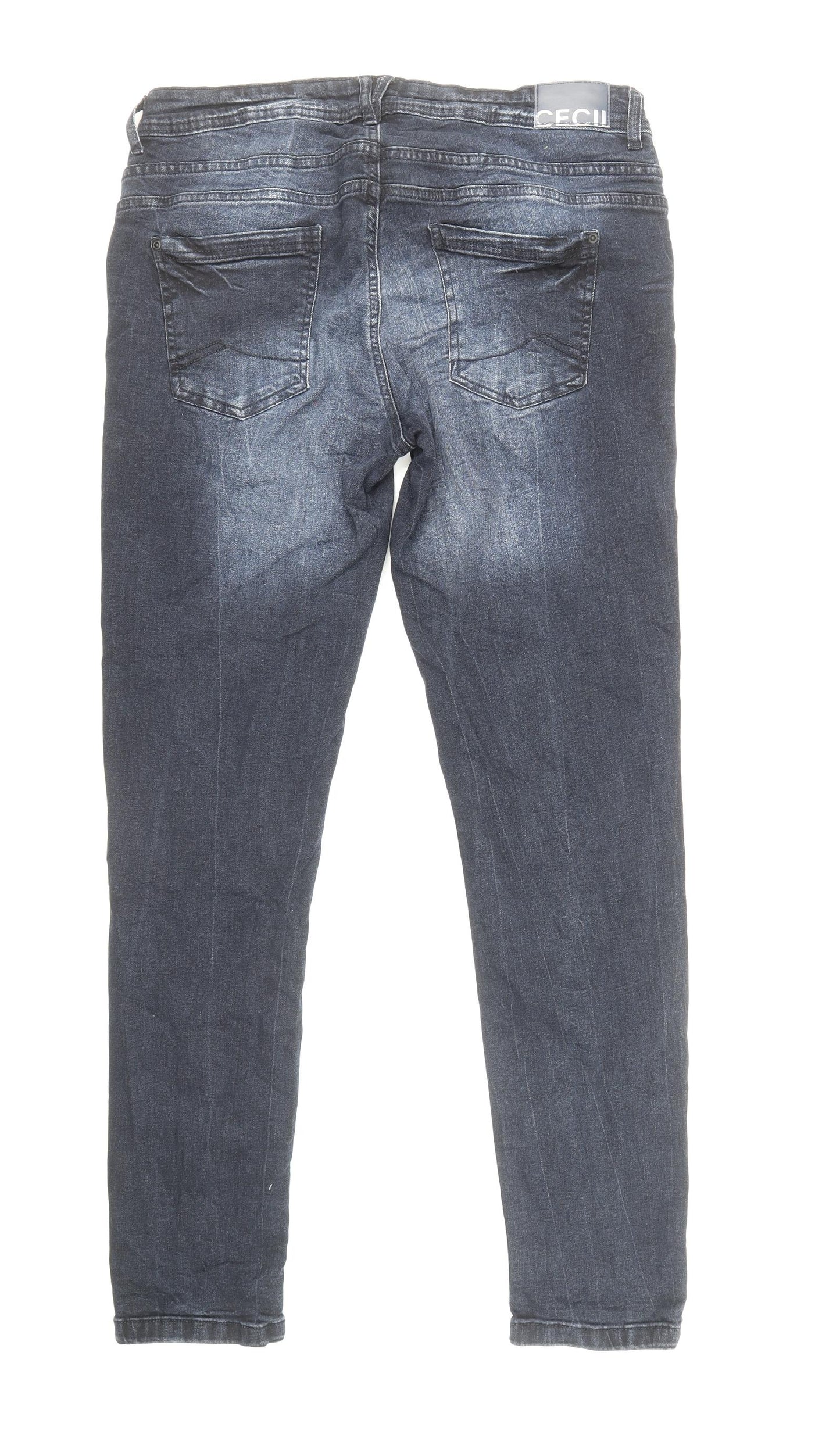 Cecil Womens Blue Cotton Skinny Jeans Size 32 in L32 in Regular Zip