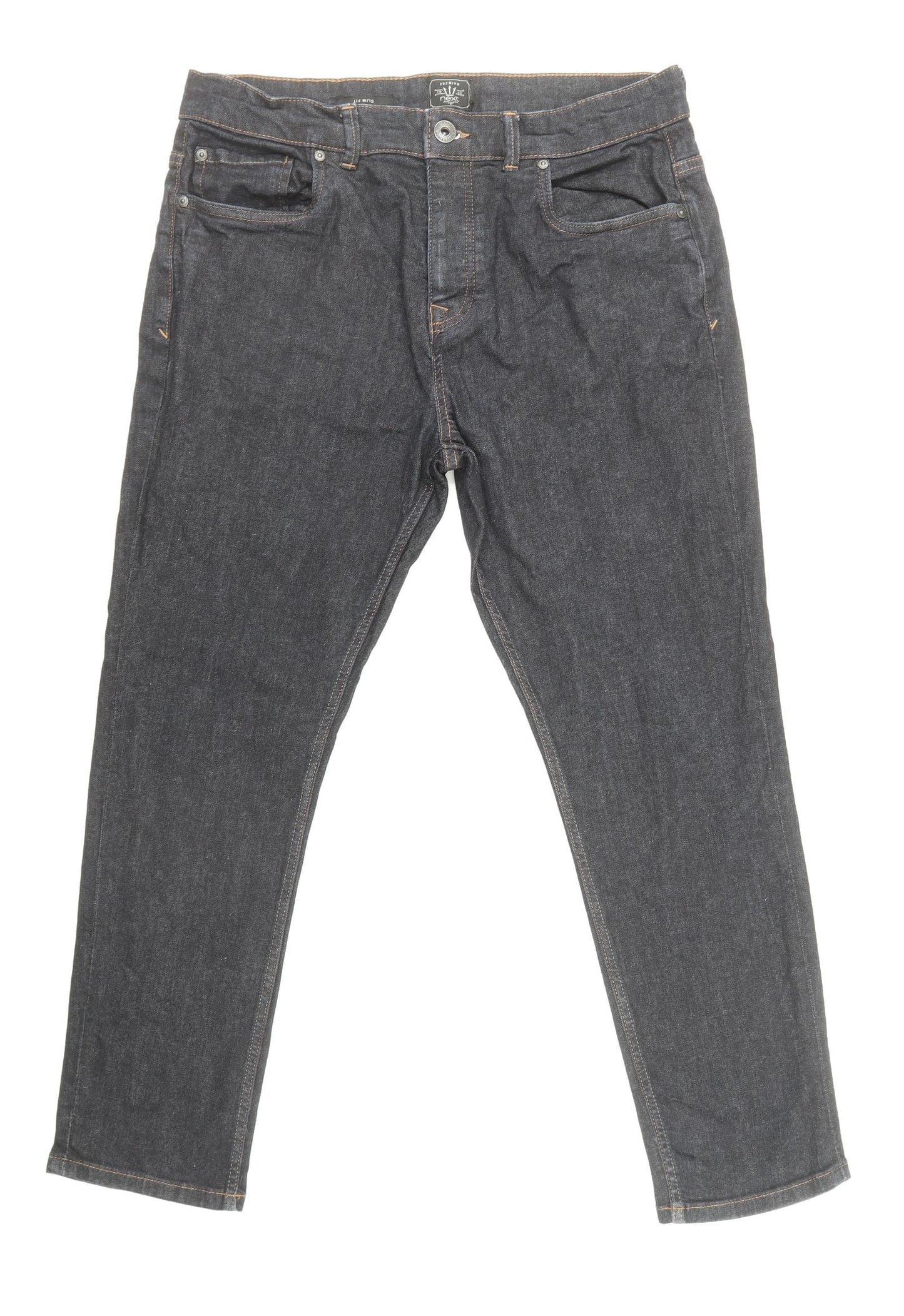 NEXT Mens Blue Cotton Straight Jeans Size 34 in L29 in Slim Button