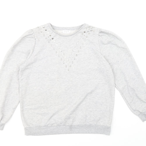 Papaya Womens Grey Polyester Pullover Sweatshirt Size 14 Pullover