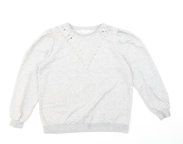 Papaya Womens Grey Polyester Pullover Sweatshirt Size 14 Pullover