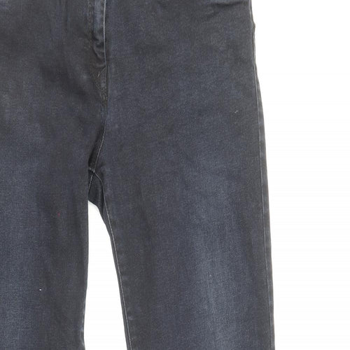 NEXT Womens Blue Cotton Straight Jeans Size 14 L32 in Regular Zip