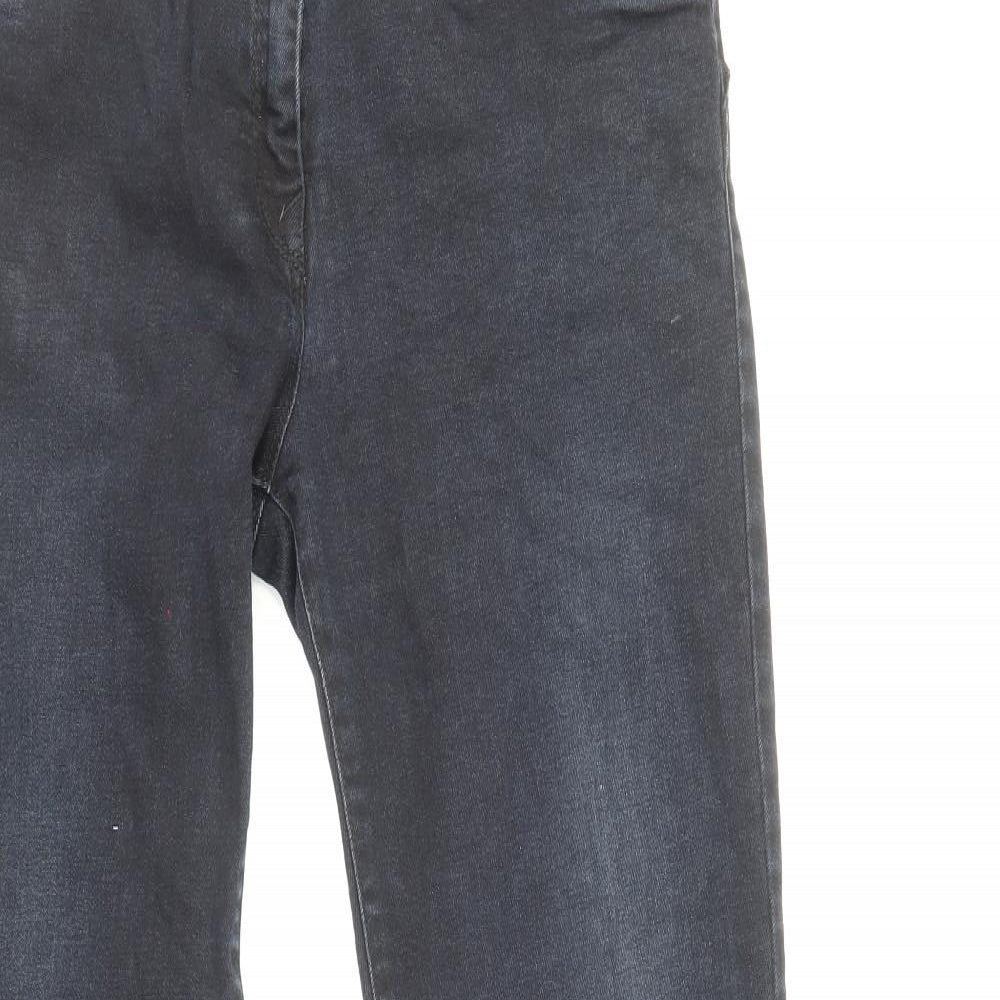 NEXT Womens Blue Cotton Straight Jeans Size 14 L32 in Regular Zip