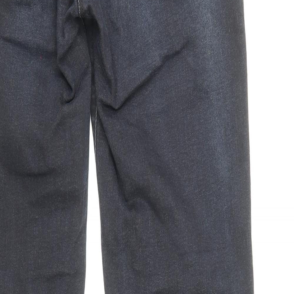 NEXT Womens Blue Cotton Straight Jeans Size 14 L32 in Regular Zip