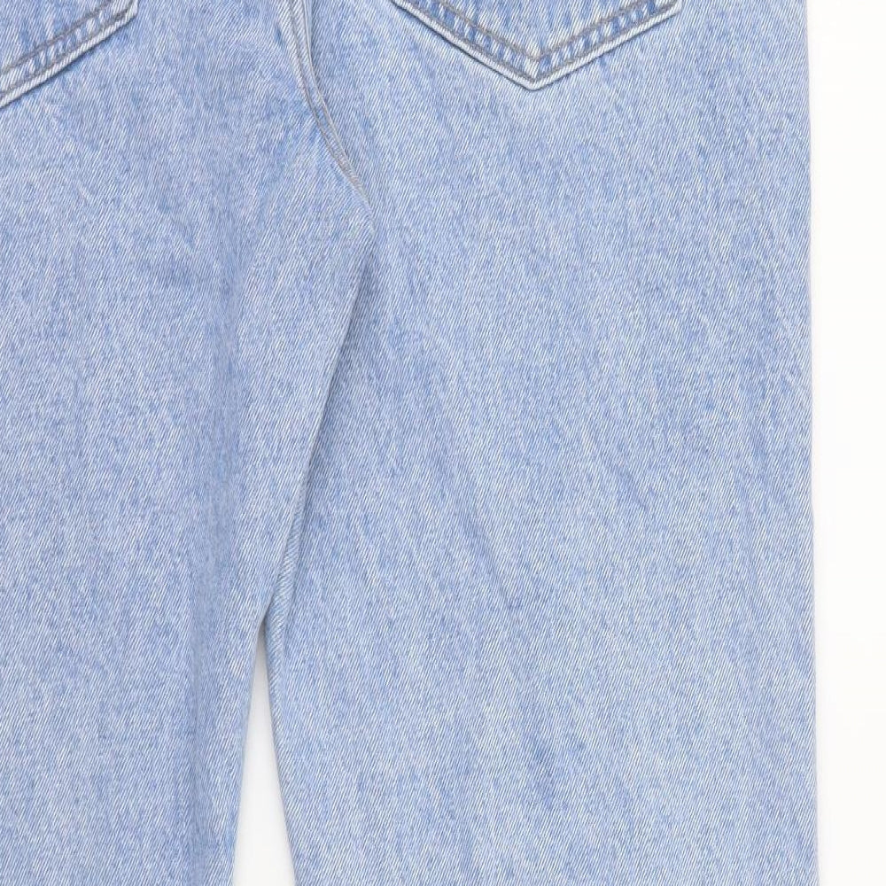Marks and Spencer Mens Blue Cotton Straight Jeans Size 38 in L31 in Regular Button
