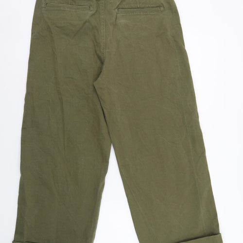 Marks and Spencer Womens Green Cotton Straight Jeans Size 12 L23 in Regular Button