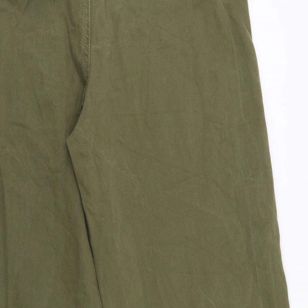 Marks and Spencer Womens Green Cotton Straight Jeans Size 12 L23 in Regular Button