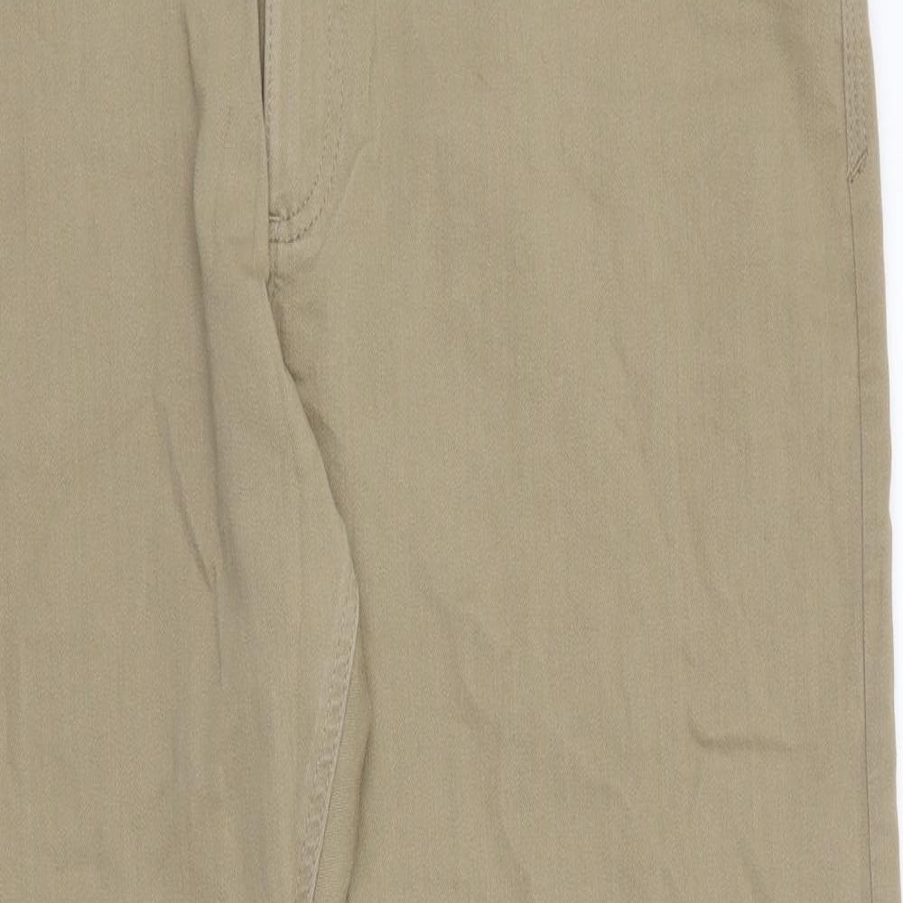 Marks and Spencer Mens Brown Cotton Straight Jeans Size 40 in L31 in Regular Button