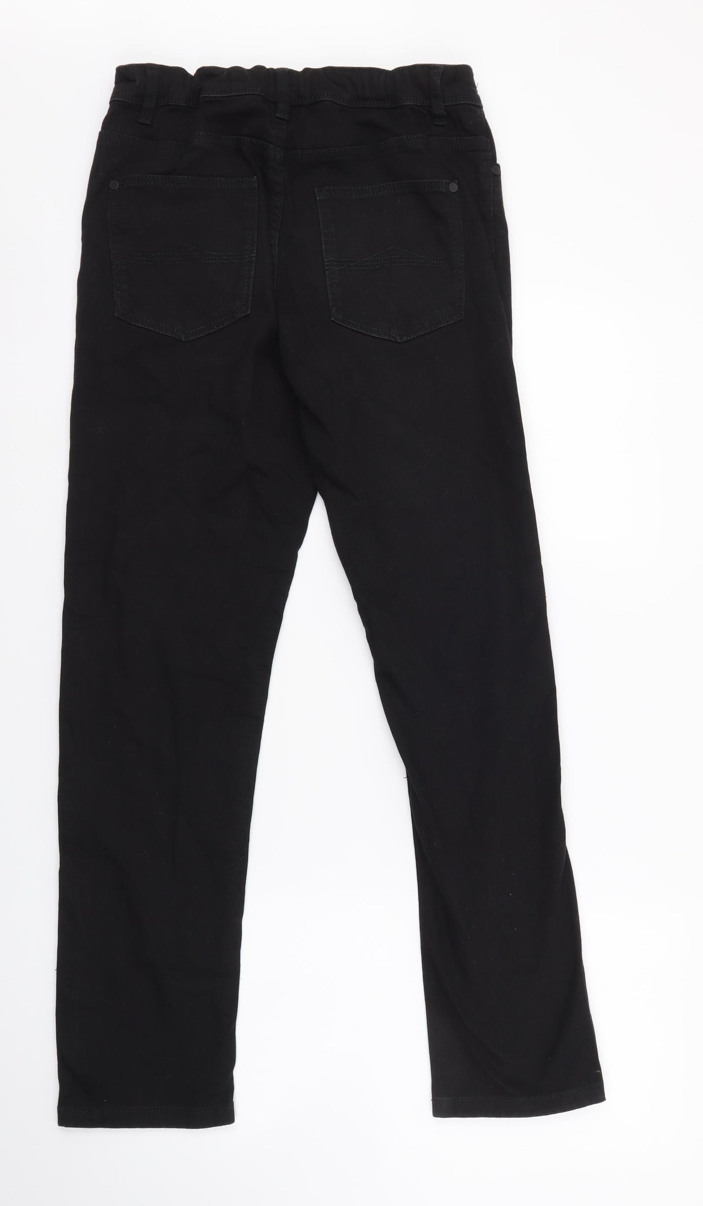 NEXT Boys Black Cotton Straight Jeans Size 12 Years L27 in Regular Button