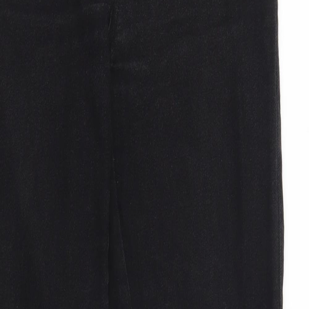 ESMARA Womens Black Herringbone Cotton Skinny Jeans Size 8 L30 in Regular Button