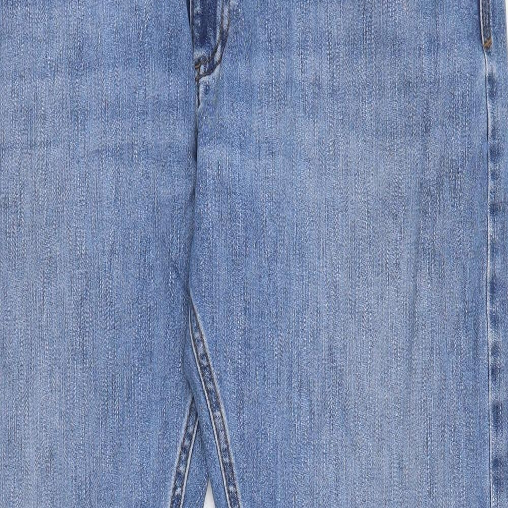 Marks and Spencer Mens Blue Cotton Skinny Jeans Size 38 in L31 in Regular Button