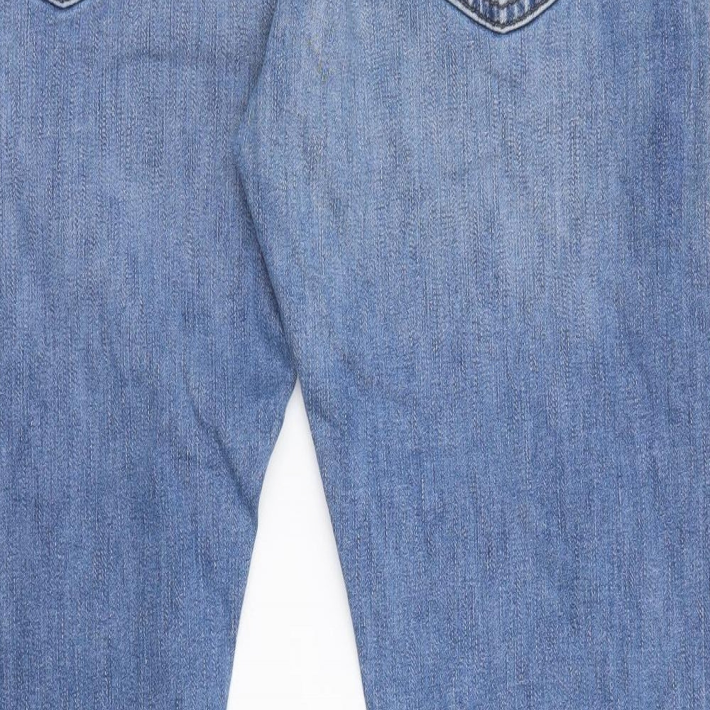 Marks and Spencer Mens Blue Cotton Skinny Jeans Size 38 in L31 in Regular Button