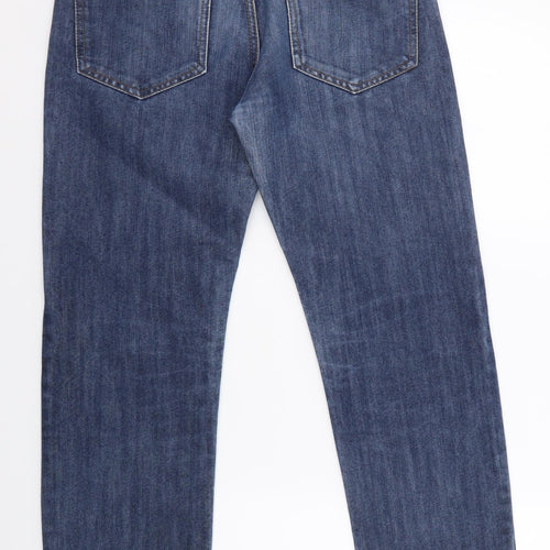 Denim & Co. Mens Blue Cotton Straight Jeans Size 28 in L30 in Regular Button