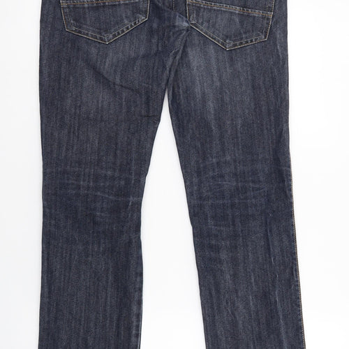 D.Co Certified Mens Blue Cotton Straight Jeans Size 28 in L32 in Slim Button