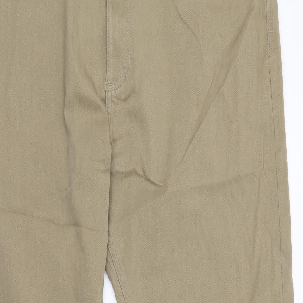 Marks and Spencer Mens Brown Cotton Straight Jeans Size 40 in L33 in Regular Button