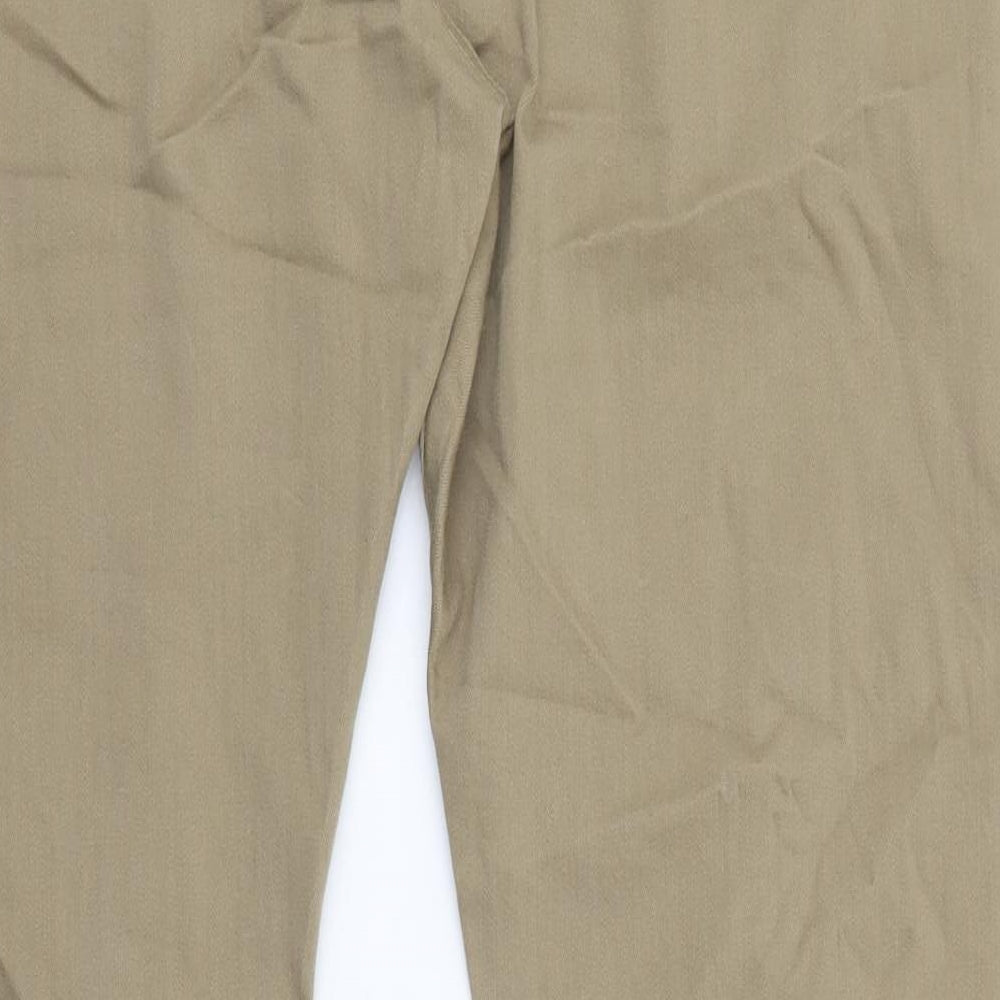 Marks and Spencer Mens Brown Cotton Straight Jeans Size 40 in L33 in Regular Button