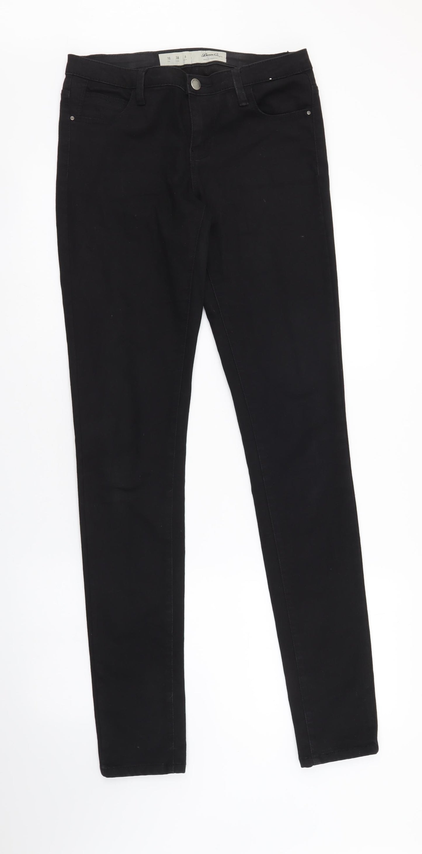 Denim & Co. Womens Black Cotton Skinny Jeans Size 10 L33 in Regular Button