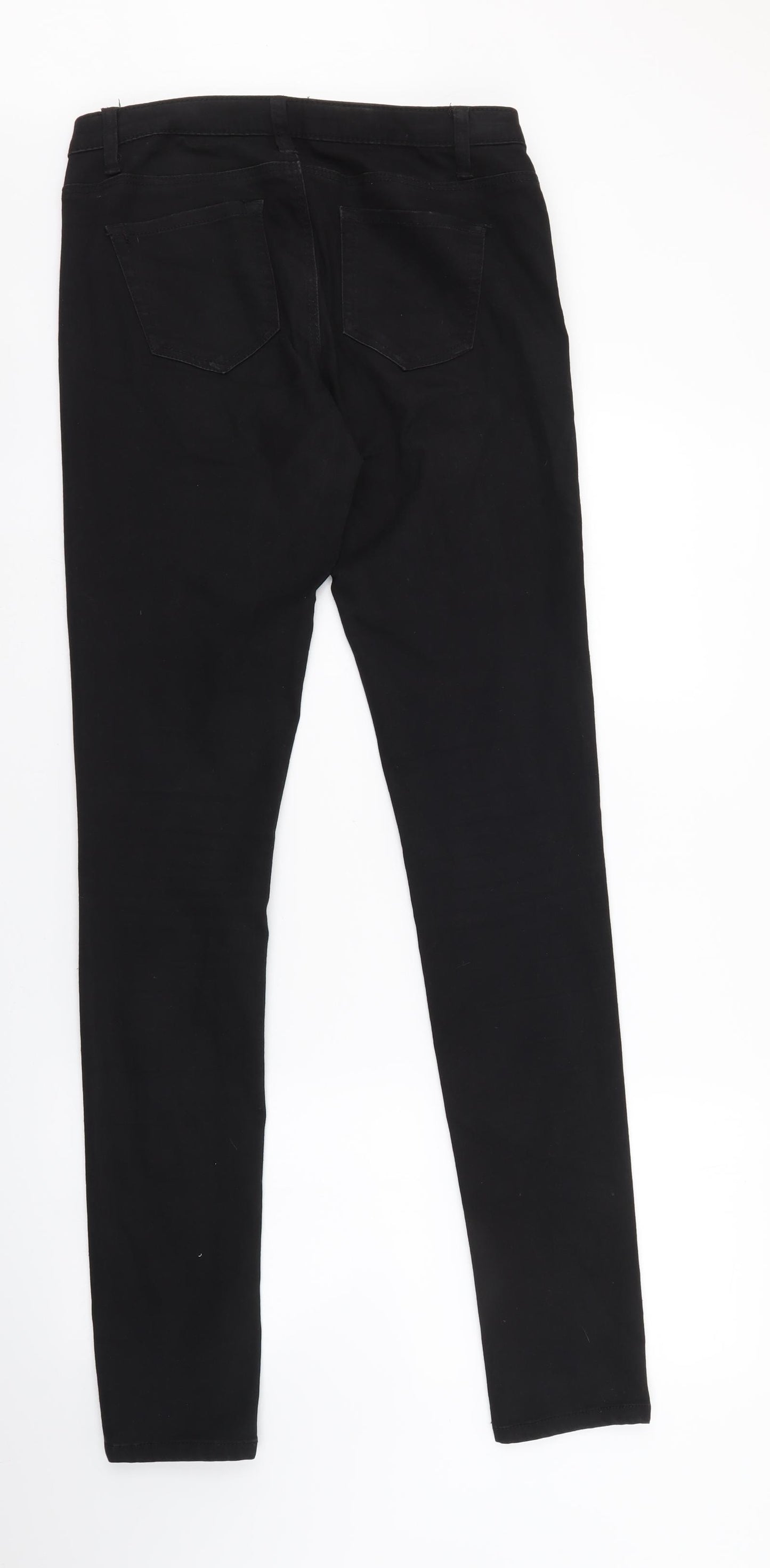 Denim & Co. Womens Black Cotton Skinny Jeans Size 10 L33 in Regular Button