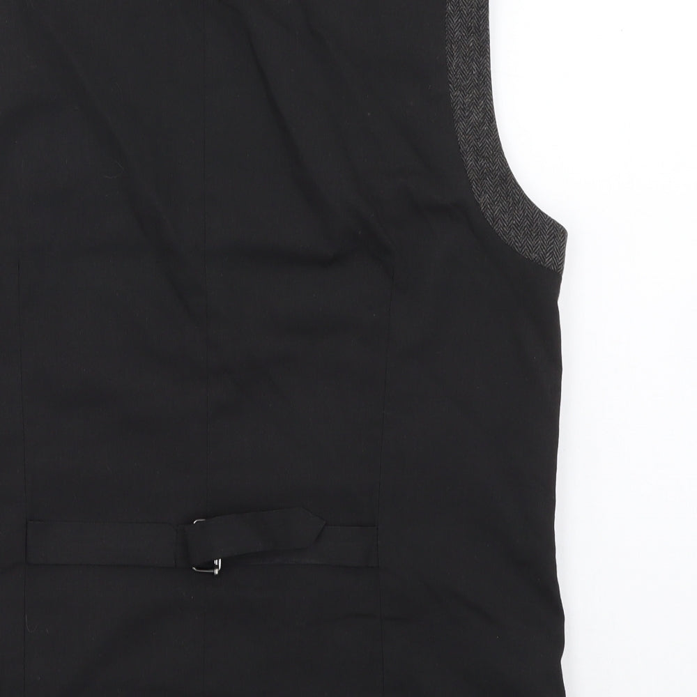 NEXT Mens Black Wool Jacket Suit Waistcoat Size 40