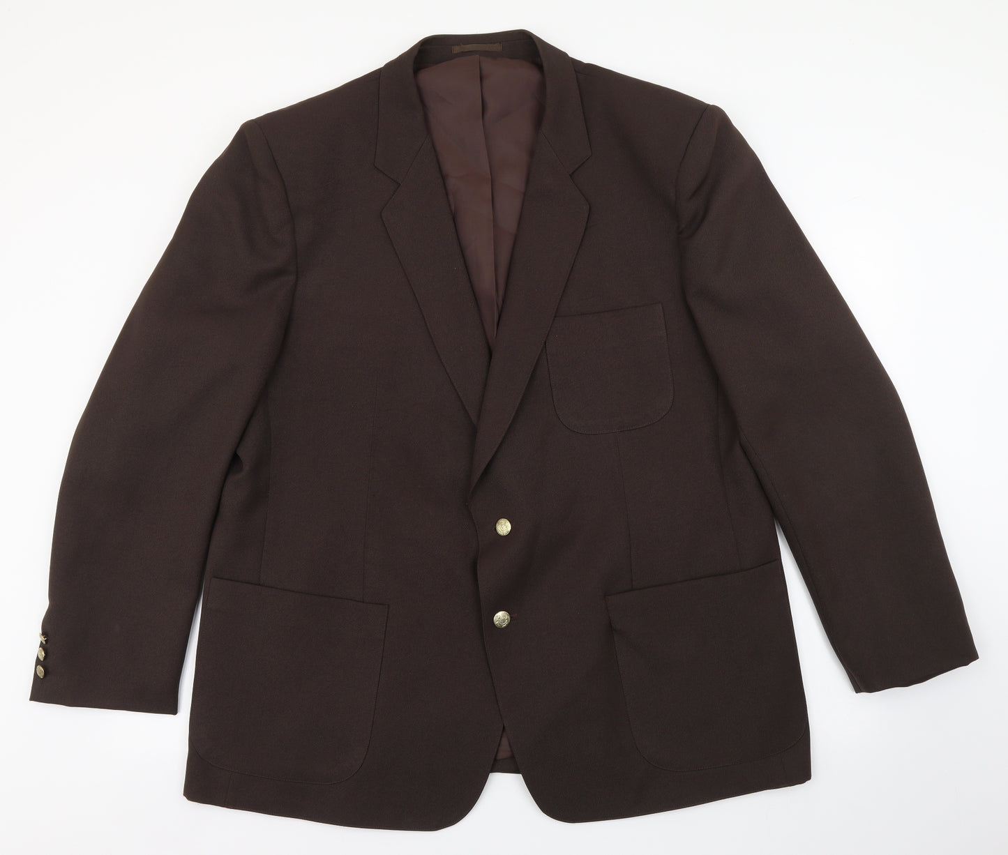 Preworn Mens Brown Polyester Jacket Suit Jacket Size 48