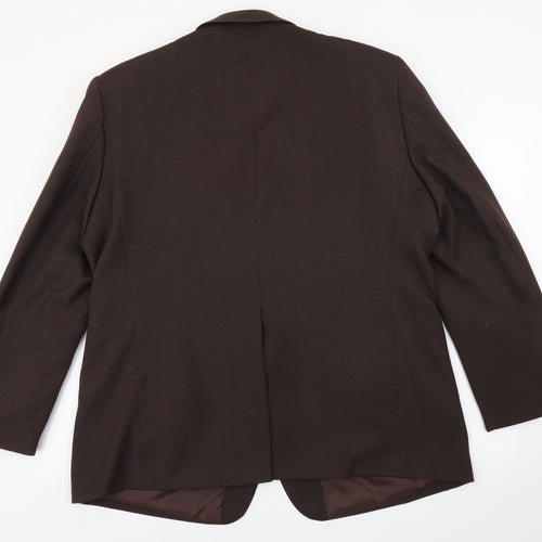 Preworn Mens Brown Polyester Jacket Suit Jacket Size 48