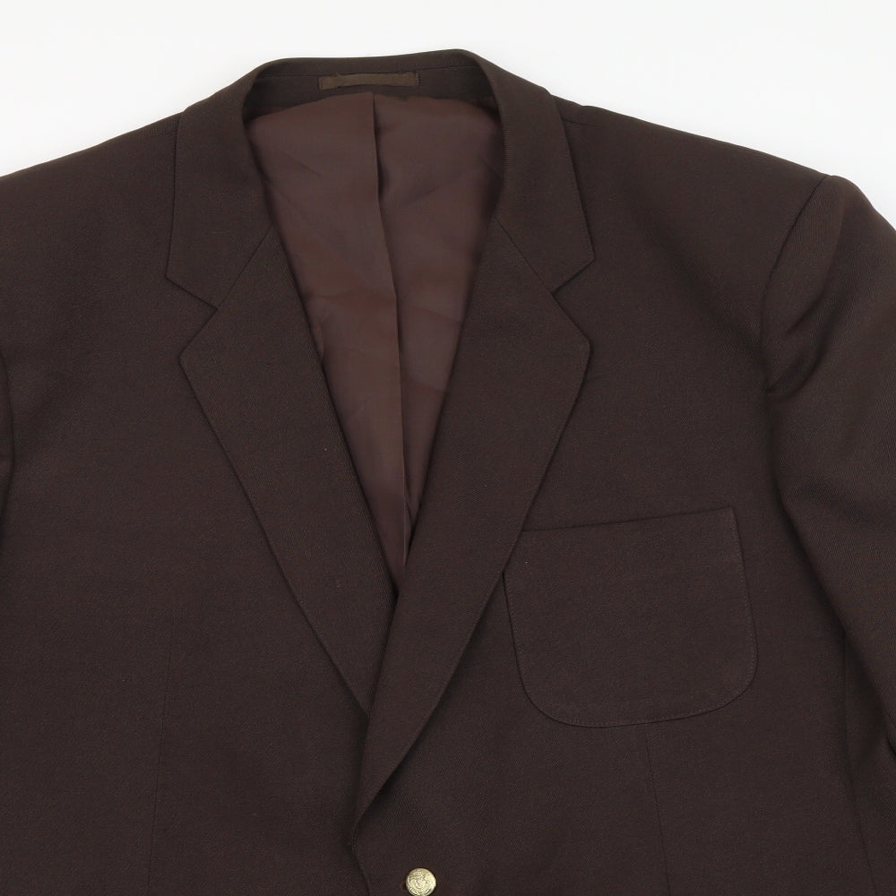 Preworn Mens Brown Polyester Jacket Suit Jacket Size 48