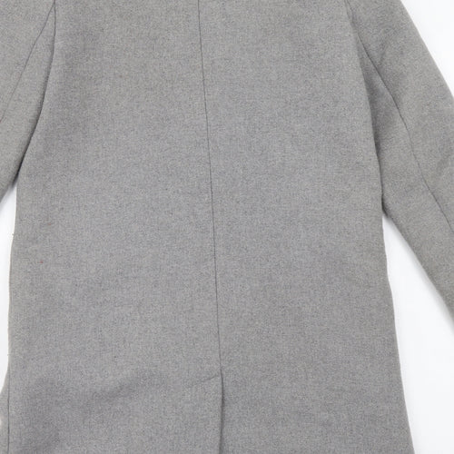 Trf Womens Grey Overcoat Coat Size XS Button
