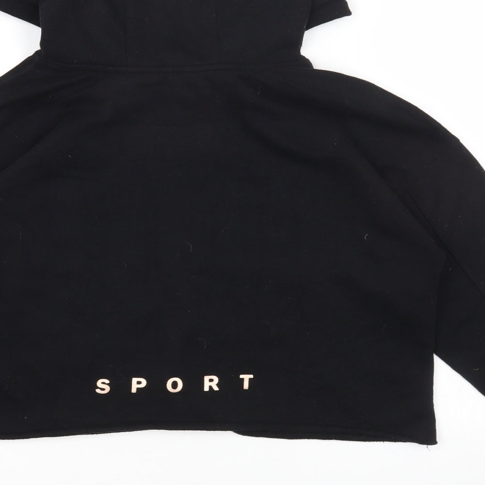 DKNY Womens Black Cotton Pullover Hoodie Size XS Pullover