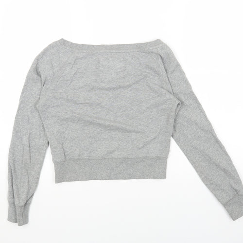 New Look Womens Grey Cotton Pullover Sweatshirt Size 8 Pullover