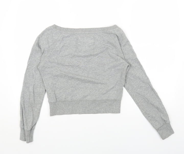 New Look Womens Grey Cotton Pullover Sweatshirt Size 8 Pullover