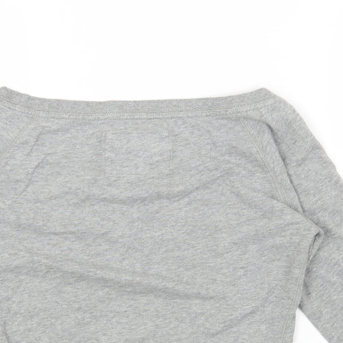 New Look Womens Grey Cotton Pullover Sweatshirt Size 8 Pullover